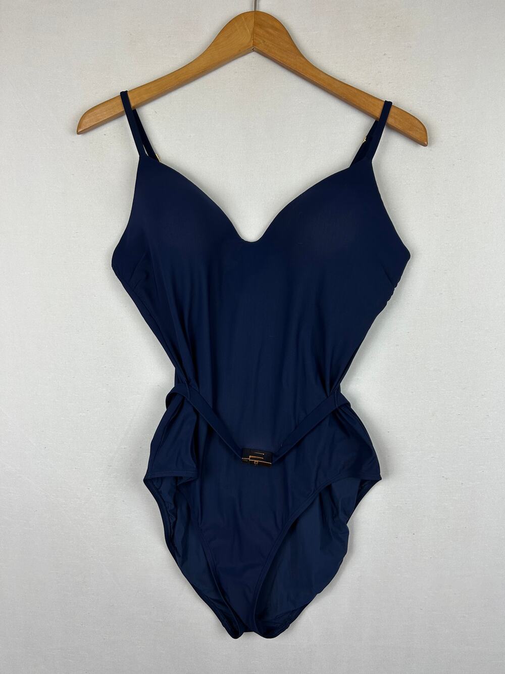 Tory Burch Navy Blue Belted One Piece Swimsuit Women's Size XL